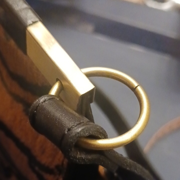 Exotic Brown and Black Crossbody Bag with Gold Clasp - Picture 10 of 12